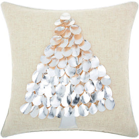 Home For The Holiday Metallic Tree 16" x 16" Throw Pillow