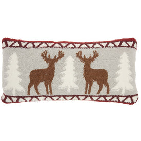 Home For The Holiday Forest Deer 12" x 24" Throw Pillow