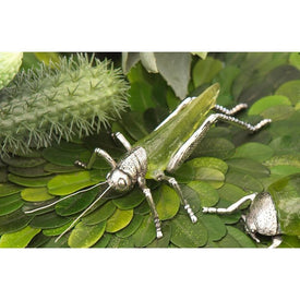Decorative Green Grasshopper Figurines Set of 2