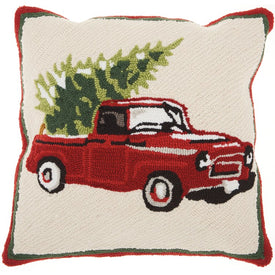 Home For The Holiday Farm Truck 18" x 18" Throw Pillow
