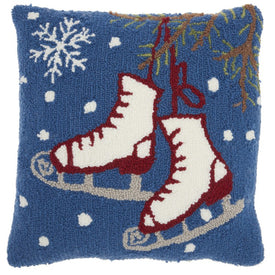 Home For The Holiday Ice Skates 18" x 18" Throw Pillow