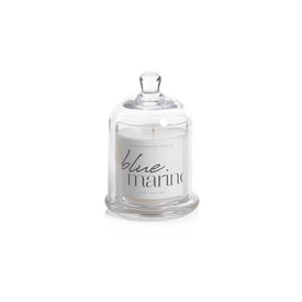 Blue Marine Scented Candle Jar with Glass Dome