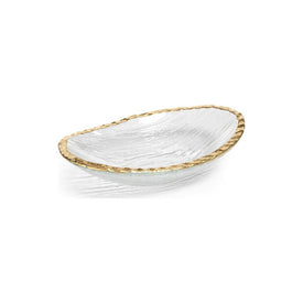 Cassiel Clear Bowls with Jagged Gold Rim Set of 3