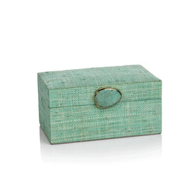 Natalia Raffia Decorative Box - Jade