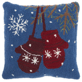 Home For The Holiday Mittens 18" x 18" Throw Pillow