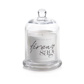 Firewood Sage Scented Candle Jar with Glass Dome
