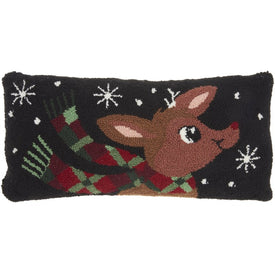 Home For The Holiday Festive Reindeer 12" x 24" Throw Pillow