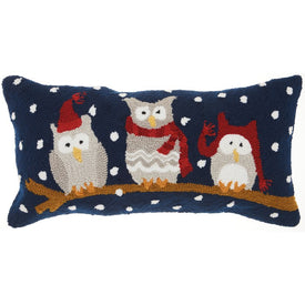 Home For The Holiday Three Owls 12" x 24" Throw Pillow