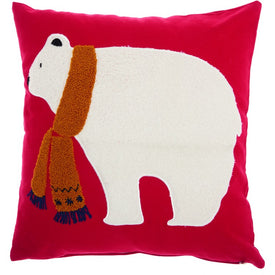 Home For The Holiday Polar Bear 18" x 18" Throw Pillow