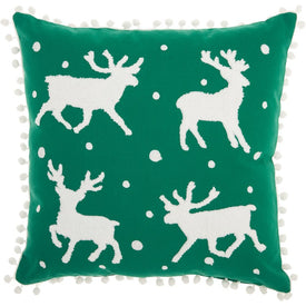 Home For The Holiday Reindeer 18" x 18" Throw Pillow