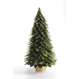 X-Large Natural Leaf Christmas Tabletop Tree on Pot