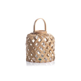 Samar 13" Tall Flat Core Rattan Decorative Lantern