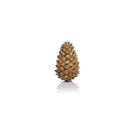 8.5" Tall Golden Decorative Pine Cone Figurines Set of 2