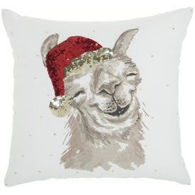 Home For The Holiday Llama 18" x 18" Throw Pillow