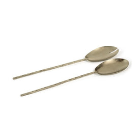 Benalla Two-Piece Twisted Hammered Metal Server Set