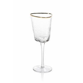 Kampari Triangular Wine Glasses with Gold Rim Set of 4