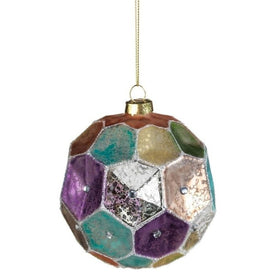 Medium Dimpled Colored Christmas Ball Ornaments Set of 6