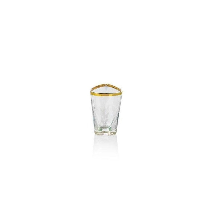 Zodax Kampari Slim Champagne Flutes with Gold Rim Set of 4