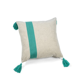Positano 18" x 18" Embroidered Throw Pillow with Tassels