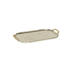 Halmstad Aluminum Tray with Rattan Wrapped Handles