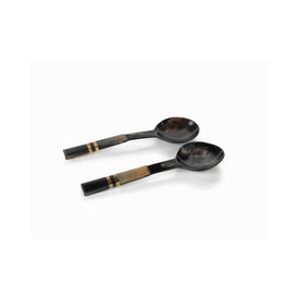 Seychelles Two-Piece Salad Server Set with Horn Handle