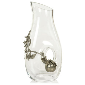 Lemon Pewter and Glass Pierced Pitcher