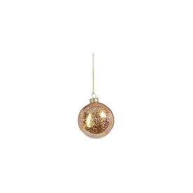 Shanti Golden Sequin Glass Ball Ornaments Set of 6
