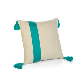 Positano 18" x 18" Embroidered Throw Pillow with Tassels