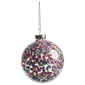 Pentagon Multi-Color Sequin Ball Ornaments Set of 6