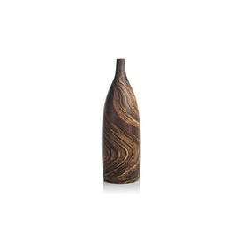 Vinceta Marbleized Mango Wood Bottle Vase