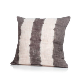 Naxos 18" x 18" Tie-Dye Gray Stripe Cotton Throw Pillow