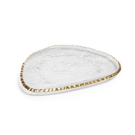 Cassiel Organic Shape Plates with Jagged Gold Rim Set of 3