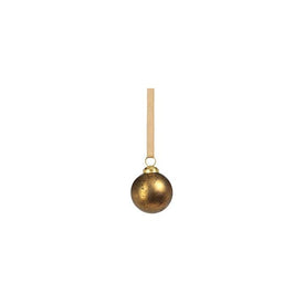 Rustic Metallic Glass Ball Ornaments - Gold