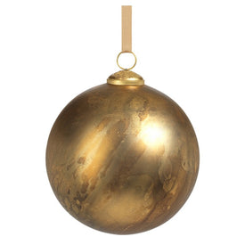 6" Rustic Metallic Glass Ball Ornaments Set of 2