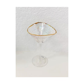 Kampari Triangular Martini Glasses with Gold Rim Set of 4
