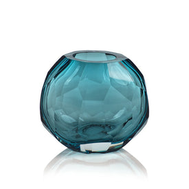 Nixie Hand-Cut Blue Glass Vase