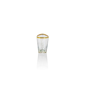 Kampari Triangular Shot Glasses with Gold Rim Set of 6