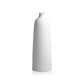 Biya 31.5' Tall All-White Earthenware Vase