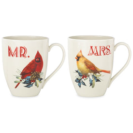 Winter Greeting Mr. and Mrs. Mugs Set of 2