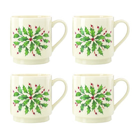 Hosting the Holidays Stackable Mugs Set of 4