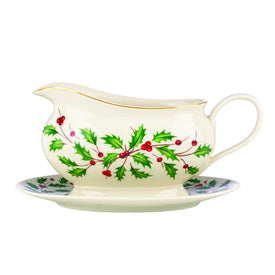 Holiday Gravy Boat and Stand
