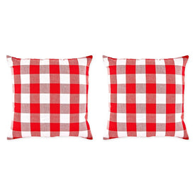 Buffalo Check 20" x 20" Throw Pillow Covers Set of 2 - Red/White