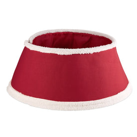 Faux Fur Trimmed Holiday Tree Collar - Red