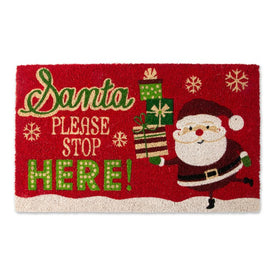 Santa Please Stop Here 18" x 30" Doormat