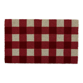 Buffalo Check 18" x 30" Doormat - Red and White