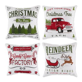Christmas Prints 18" x 18" Throw Pillow Covers Set of 4 - Assorted