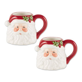 Santa Ceramic Mugs Set of 2
