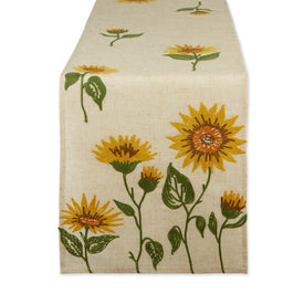 Sunflowers Embroidered 14" x 70" Table Runner