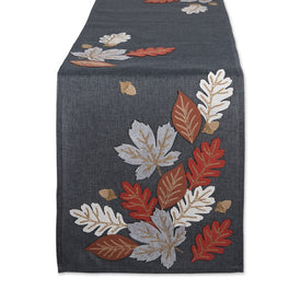 Autumn Leaves Embroidered 14" x 70" Table Runner