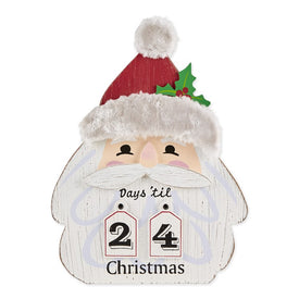 Santa Head Days Til Christmas Tabletop Calendar Sign with Date Tiles